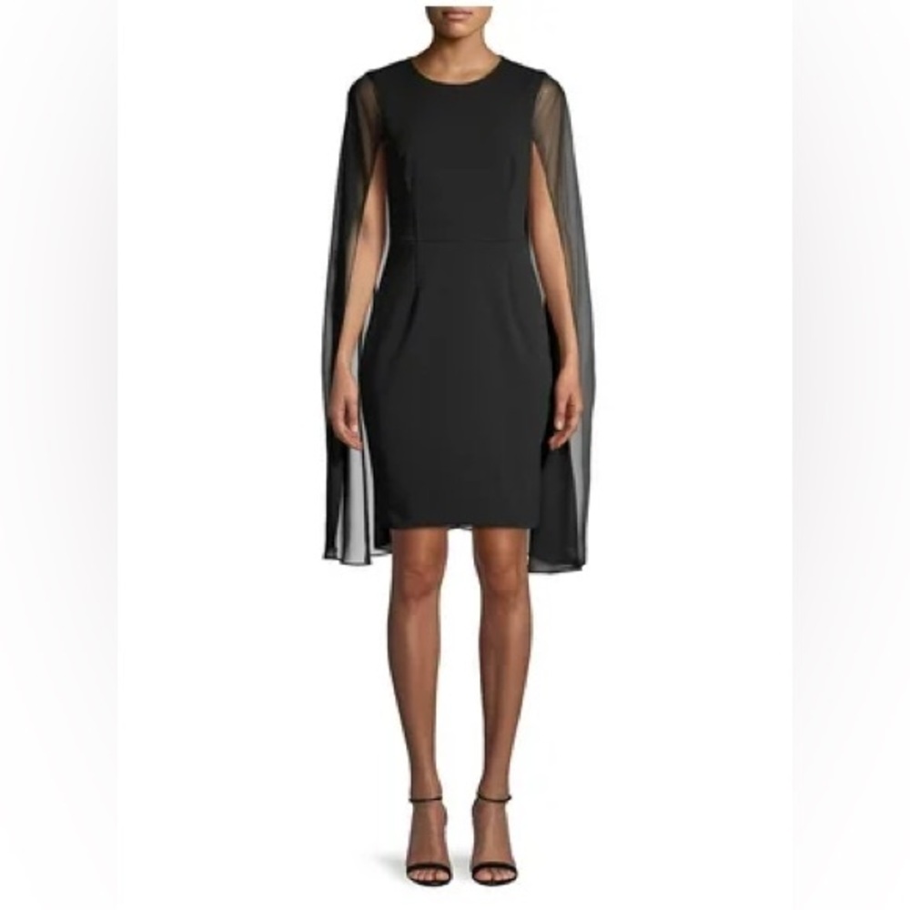 Black Calvin Klein cape dress